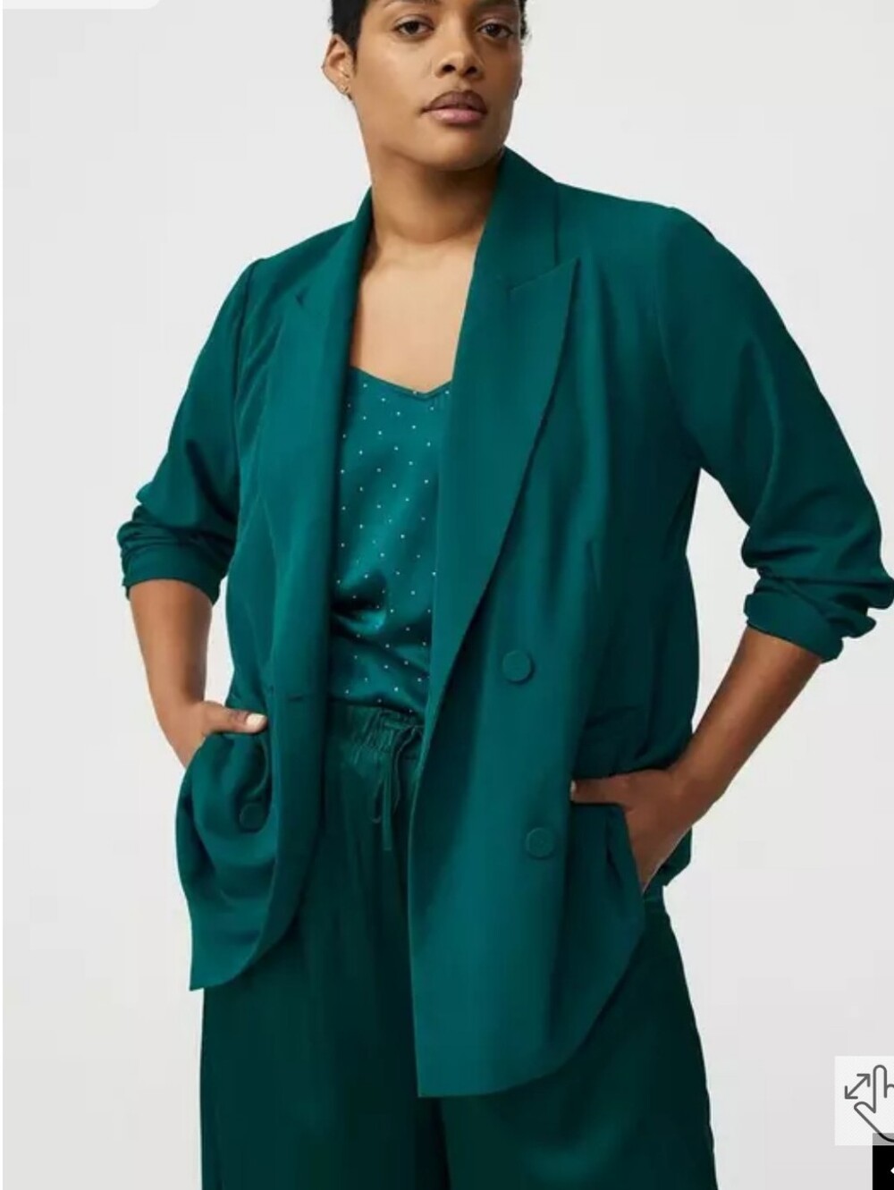 torrid Green Double-Breasted Blazer